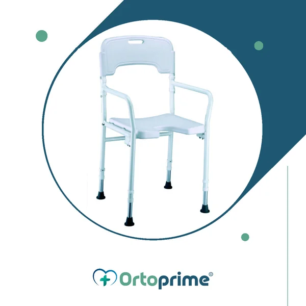 Silla para Baño con Respaldo y Reposabrazos Plegable