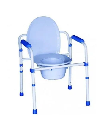 Silla WC con Tapa y Reposabrazos - Plegable
