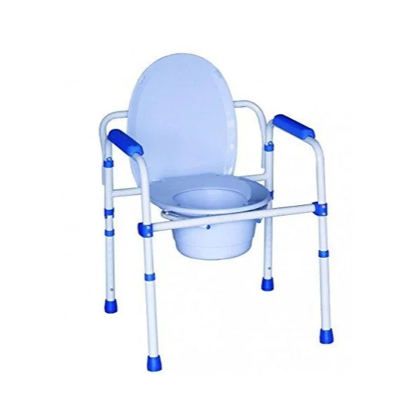 Silla WC con Tapa y Reposabrazos - Plegable