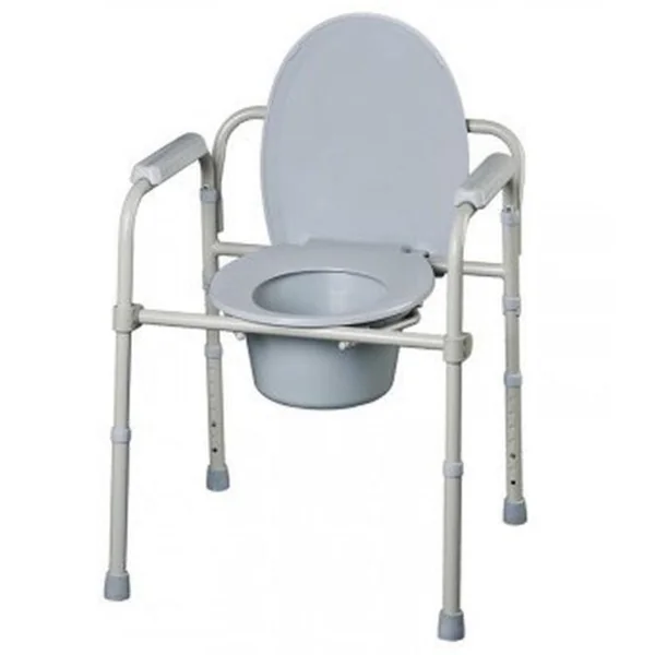 Silla WC con Tapa y Reposabrazos Plegable