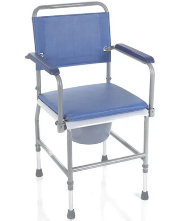 Silla WC de Acero con Inodoro y Altura Ajustable