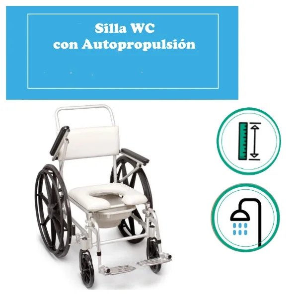 Silla WC de Ducha con Autopropulsión | Movilidad Reducida