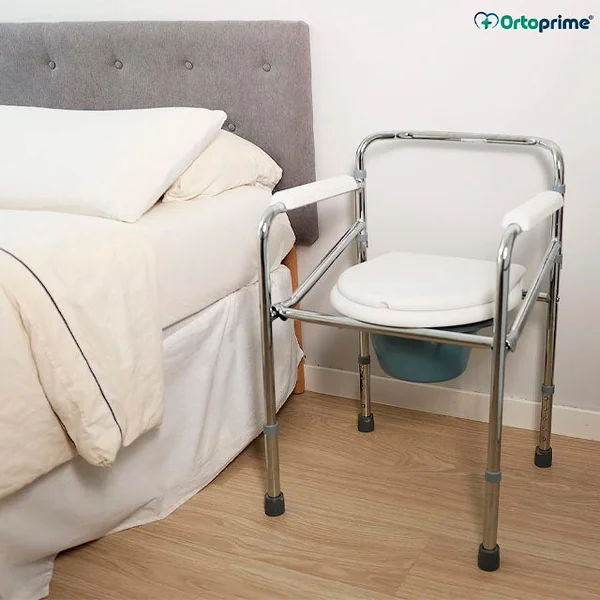 Silla WC Portátil con Orinal Plegable | Regulable en Altura