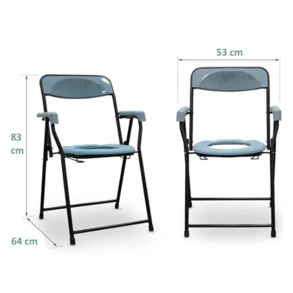 Silla WC Sanitaria Luxury con Reposabrazos Plegable