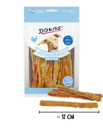 Snack natural Dokas Tiras de pechuga de pollo para perro