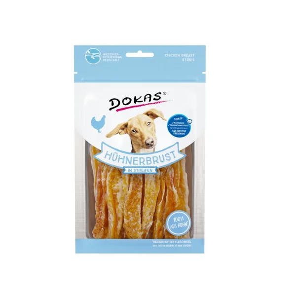 Snack natural Dokas Tiras de pechuga de pollo para perro