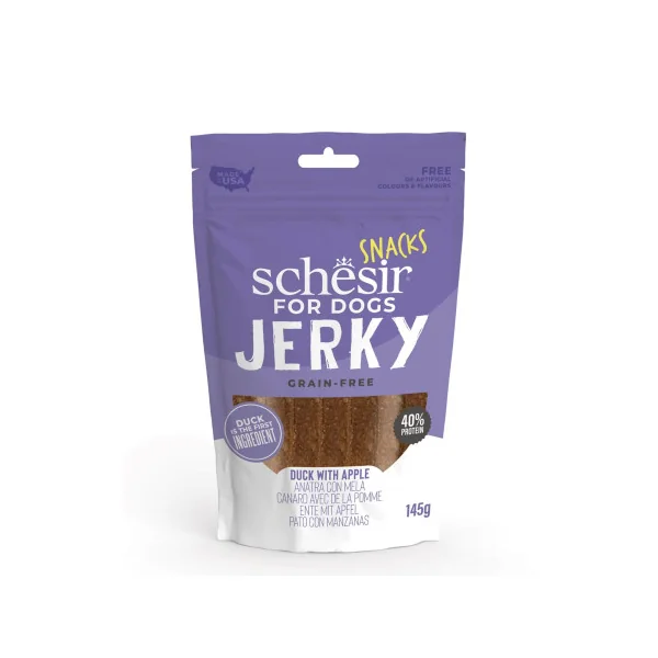 Snacks Schesir Jerky Grain Free Pato con Manzanas