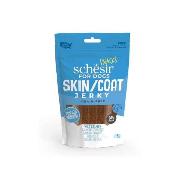 Snacks Schesir Skin & Coat Jerky Grain Free Salmón