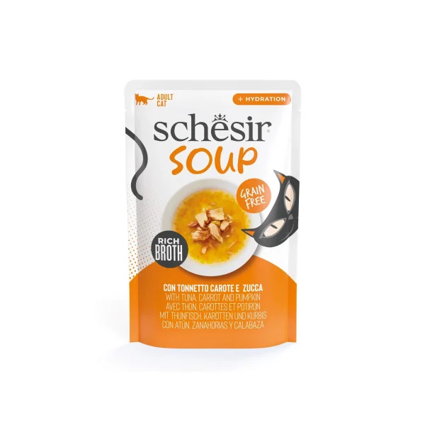 Sopa Schesir Adult Atún con Zanahorias y Calabaza Sobre Gato
