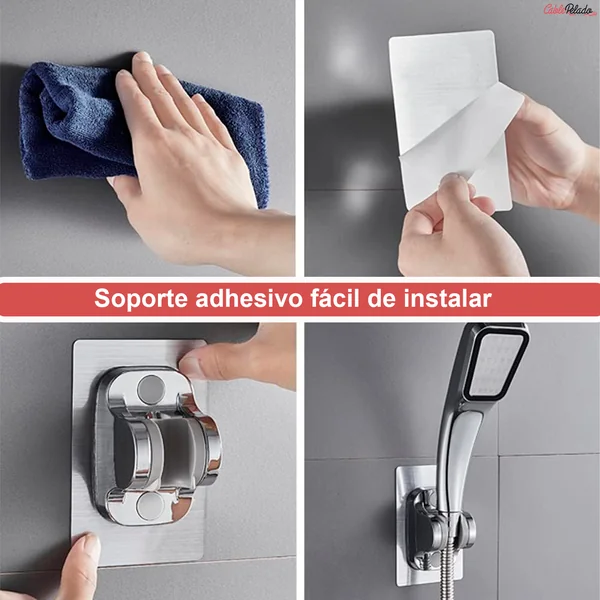 Soporte de ducha sin taladro Plateado