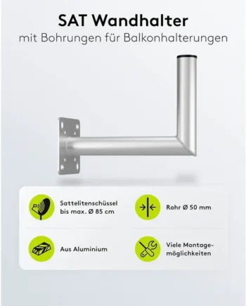 Soporte de pared para antena parabólica de hasta 85 cm