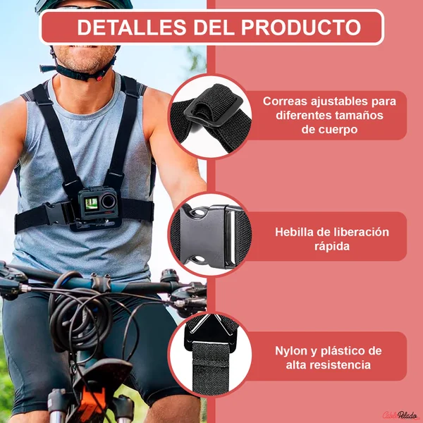Soporte De Pecho Ajustable Para Smartphone Negro