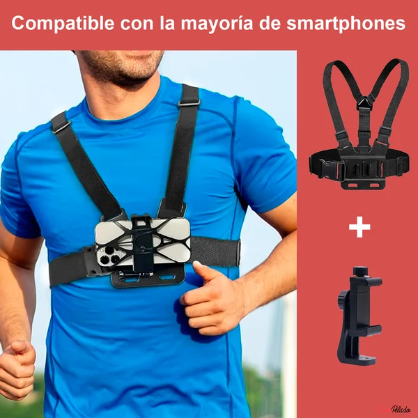 Soporte De Pecho Ajustable Para Smartphone Negro