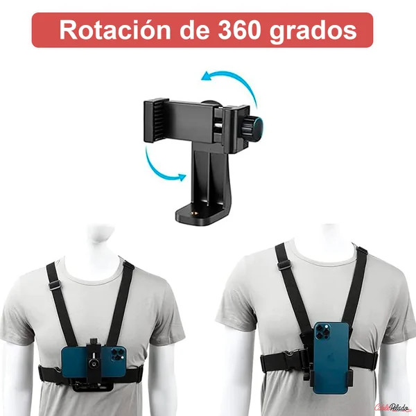 Soporte De Pecho Ajustable Para Smartphone Negro