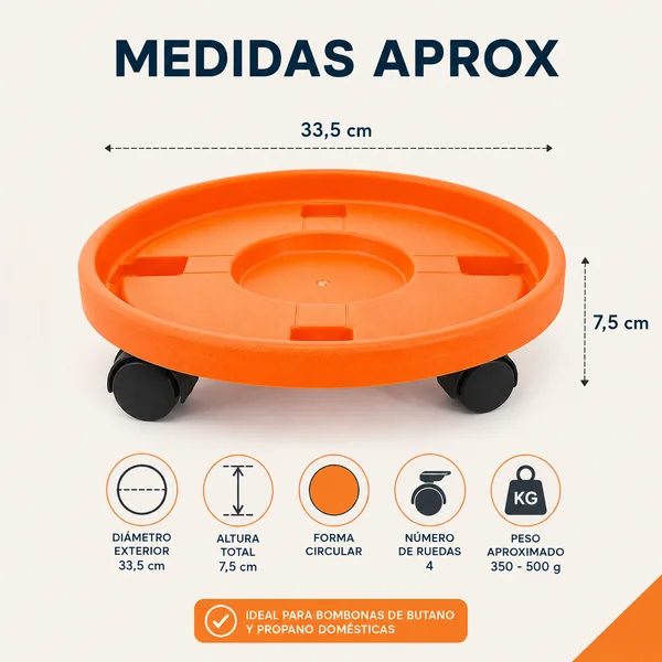 Soporte para bombona butano 33.5 cm Naranja