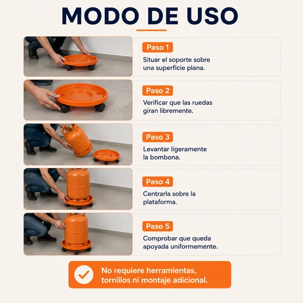 Soporte para bombona butano 33.5 cm Naranja