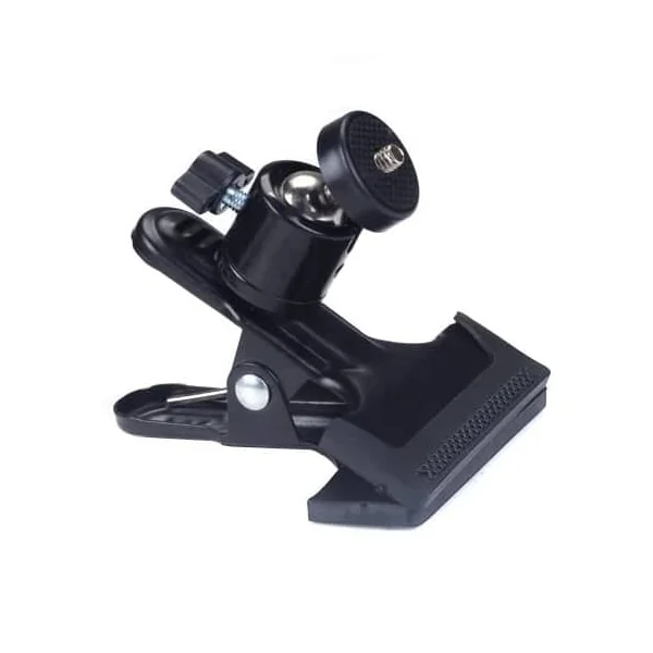 Soporte pinza con rotula giratoria para camara Negro