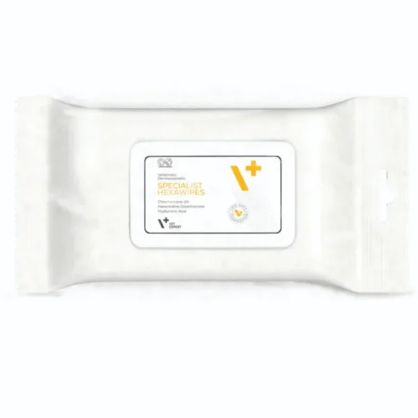 Specialist HEXA WIPES toallitas antifúngicas y antibacterianas para perros y gatos 40 u
