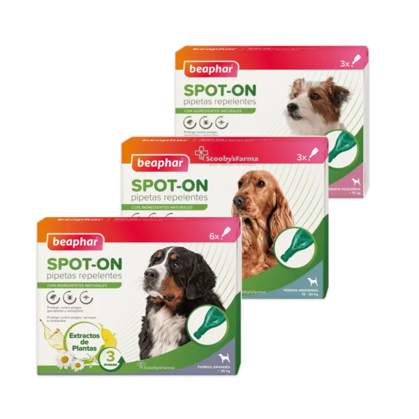 Spot On pipetas repelentes perros Beaphar 3 pipetas