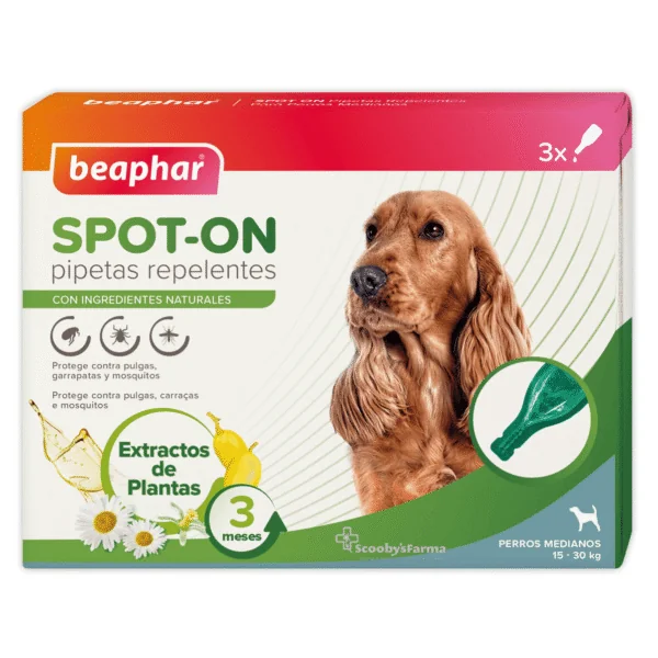 Spot On pipetas repelentes perros Beaphar 3 pipetas