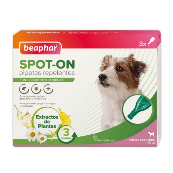 Spot On pipetas repelentes perros Beaphar 3 pipetas