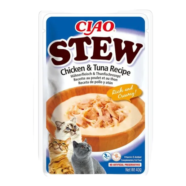 Stew Guiso de Pollo y Atún para Gatos