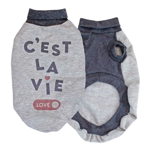 Sudadera Gris para Perros — Ropa de Abrigo Básica y Cómoda