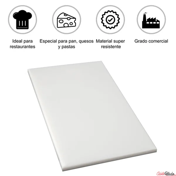 Tabla De Corte Para Cocina Profesional 40 X 30 Cm Blanco