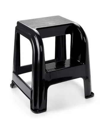 Taburete de plastico con escalon Negro