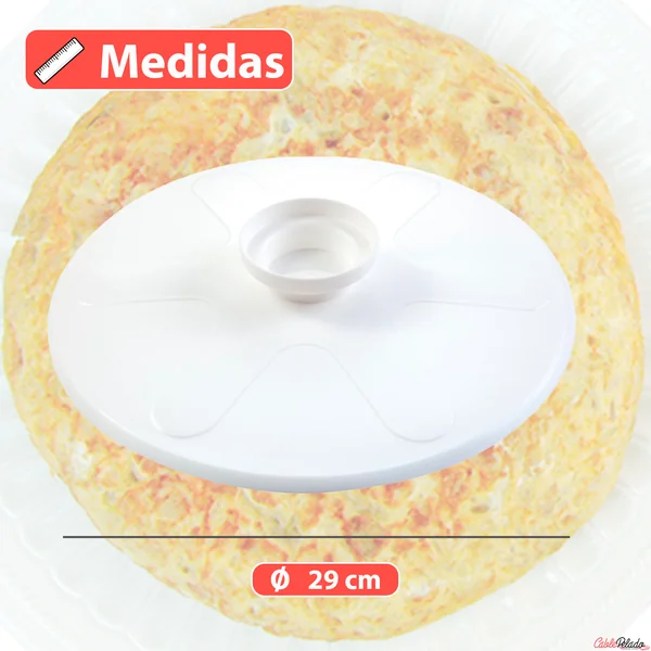 Tapa Voltea Tortillas De Plástico 29 cm Blanco