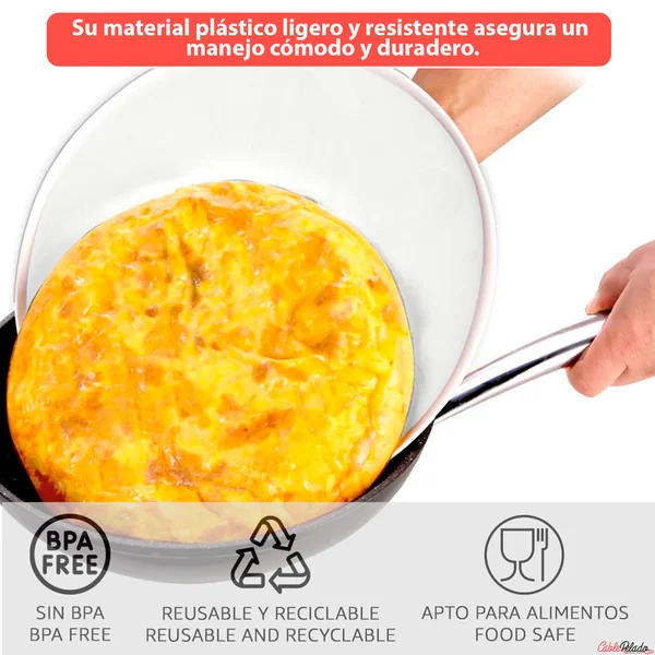 Tapa Voltea Tortillas De Plástico 29 cm Blanco