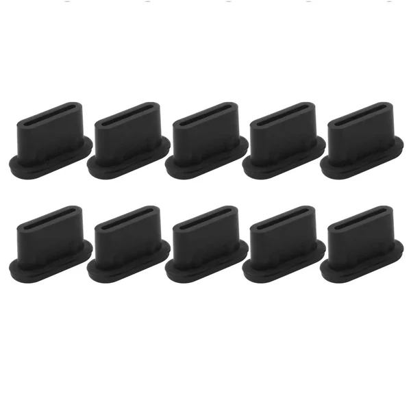 Tapon anti-polvo para puerto USB Tipo C (10ud/bolsa) Negro