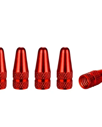 Tapón De Aluminio Para Válvula De Bicicleta 5 Uds Rojo