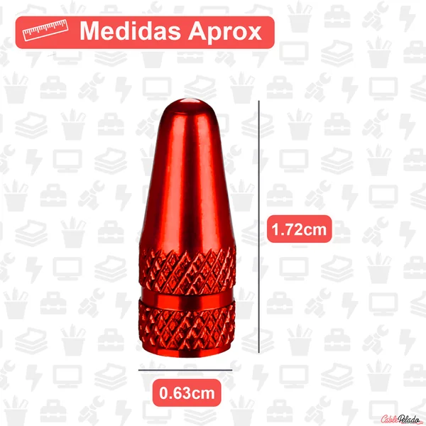 Tapón De Aluminio Para Válvula De Bicicleta 5 Uds Rojo