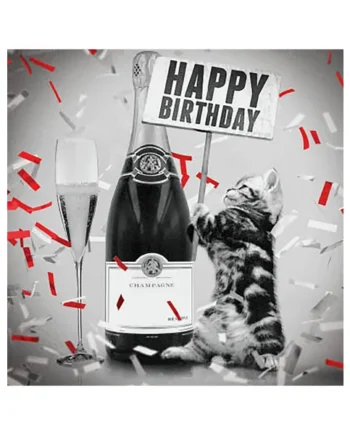 Tarjeta Gatito con Champán