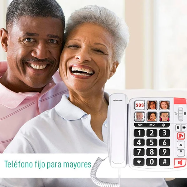 Teléfono Fijo para Mayores con Teclas Grandes y Manos Libres