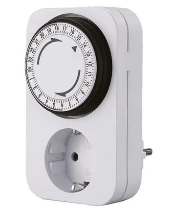 Temporizador programable manual 24 h con enchufe Blanco