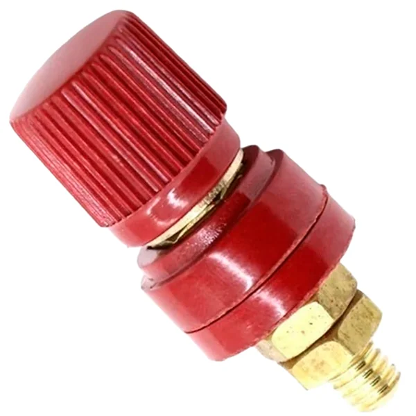 Terminal de Batería de Cobre M6 con Poste de Unión Rojo