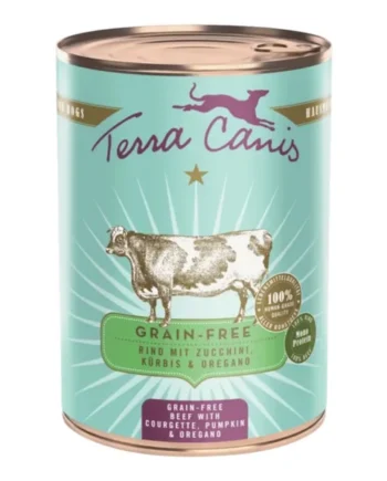 Terra Canis Buey Calabacín Calabaza y Orégano 400g — Comida Húmeda Grain Free Perro