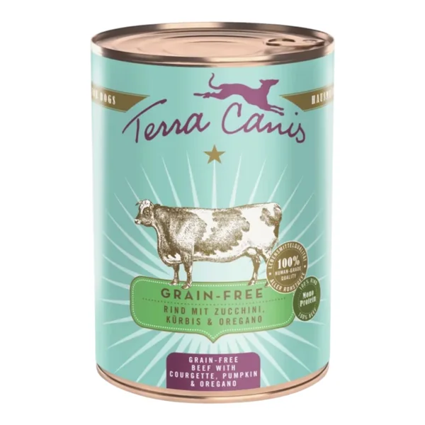 Terra Canis Buey Calabacín Calabaza y Orégano 400g — Comida Húmeda Grain Free Perro