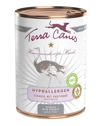 Terra Canis HYPOALLERGENIC. Avestruz con chirivía 400gr.