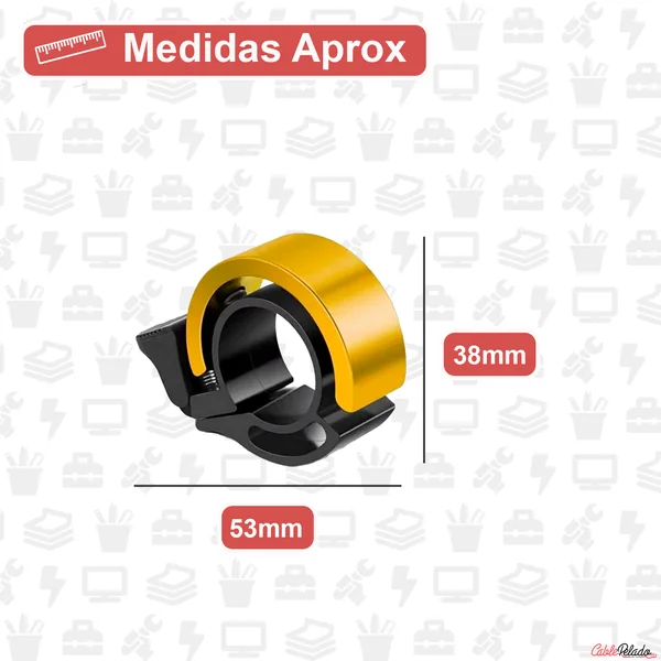 Timbre Bicicleta 90dB Diametro 22 mm Amarillo
