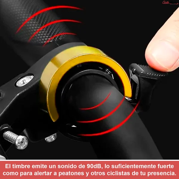 Timbre Bicicleta 90dB Diametro 22 mm Amarillo