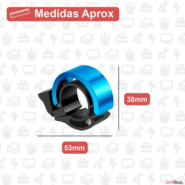 Timbre Bicicleta 90dB Diametro 22 mm Azul