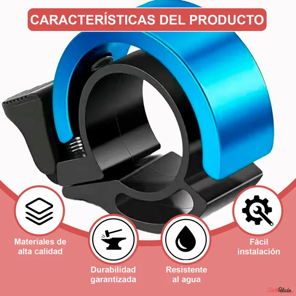 Timbre Bicicleta 90dB Diametro 22 mm Azul