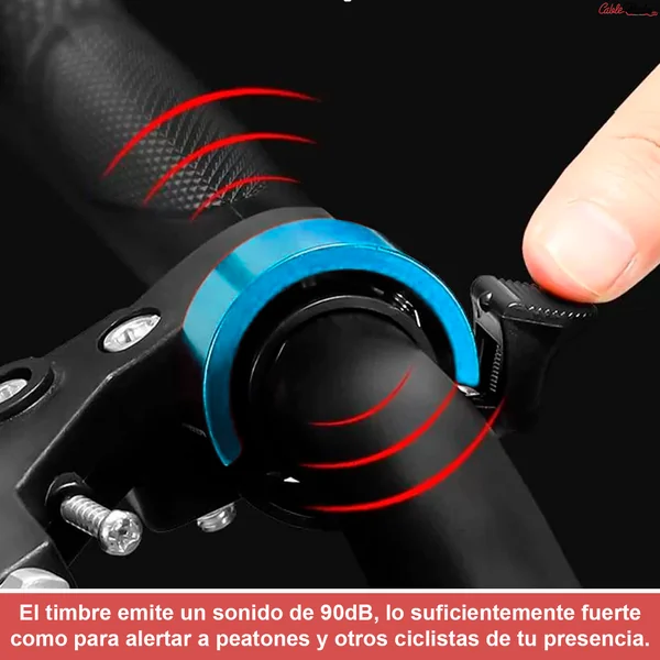 Timbre Bicicleta 90dB Diametro 22 mm Azul