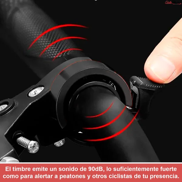 Timbre Bicicleta 90dB Diametro 22 mm Negro