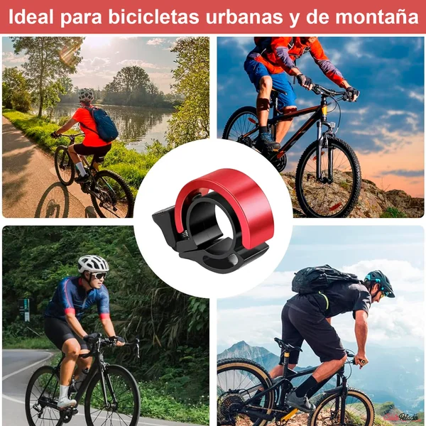 Timbre Bicicleta 90dB Diametro 22 mm Rojo