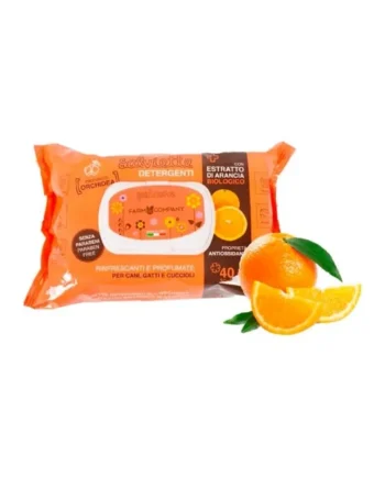 Toallitas húmedas para perros y gatos Farm Company extracto de naranja y orquídea