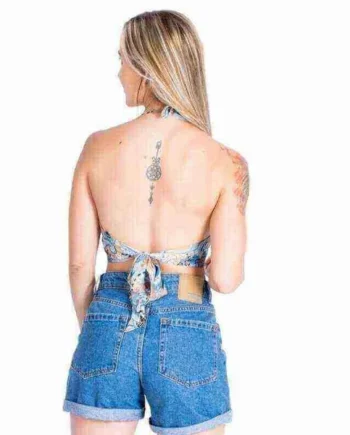 Top de seda naranja